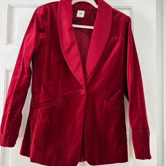 CAbi Women's Red Velvet Blazer - Picture 1 of 4